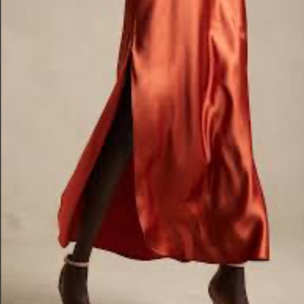 Banana Republic Orange Maxi Slip Dress for Night Out - Picture 7 of 7